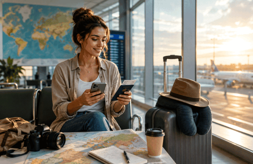 Travel guide tips for beginners planning their first trip with organized luggage and travel essentials