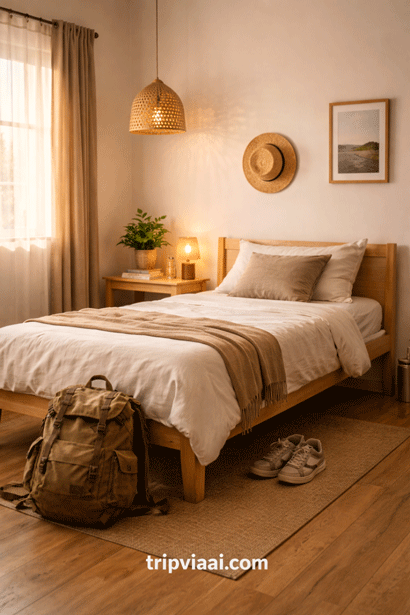 budget accommodation setup