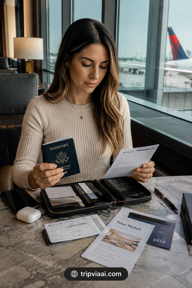 Calm travel prep at the lounge