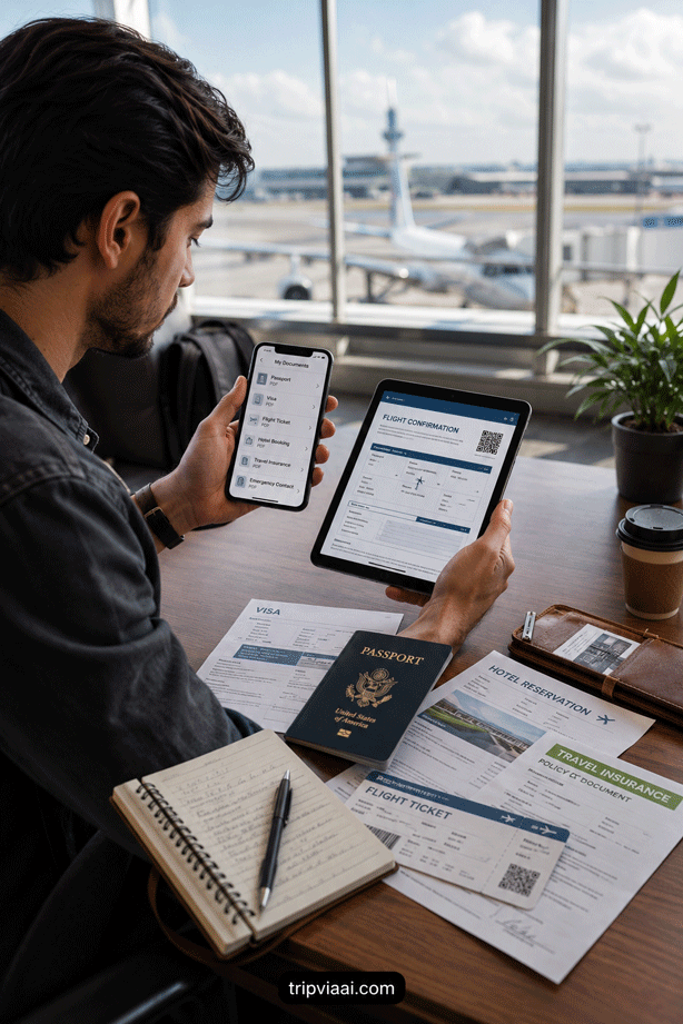 Offline Travel Documents Backup Scene