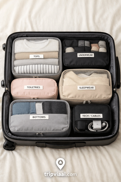 organized packing cubes