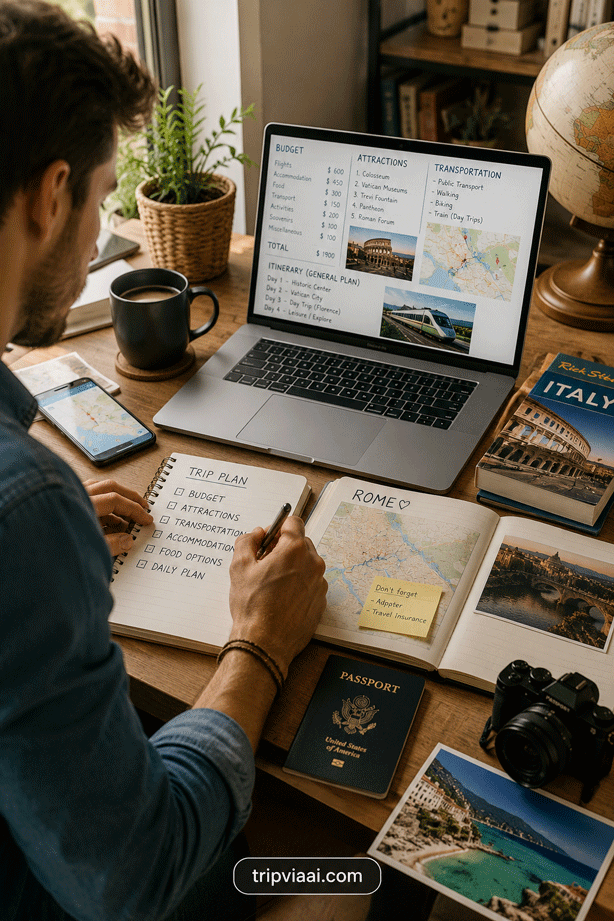Pre-Trip Travel Planning and Decision-Making Scene