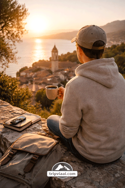 relaxed travel moment