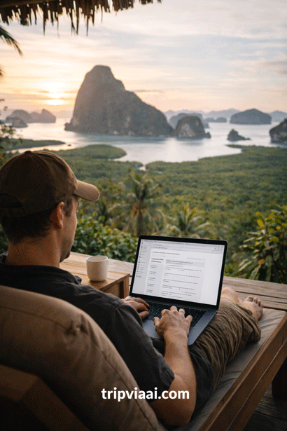 title work while traveling