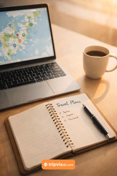 travel planning setup
