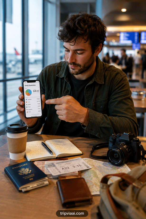 Traveler Tracking Daily Travel Expenses