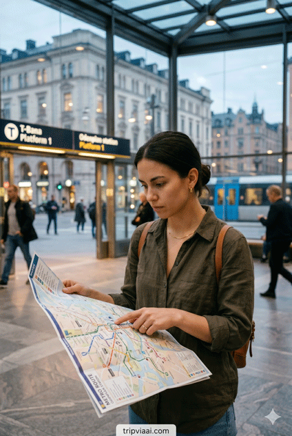 traveler checking local map