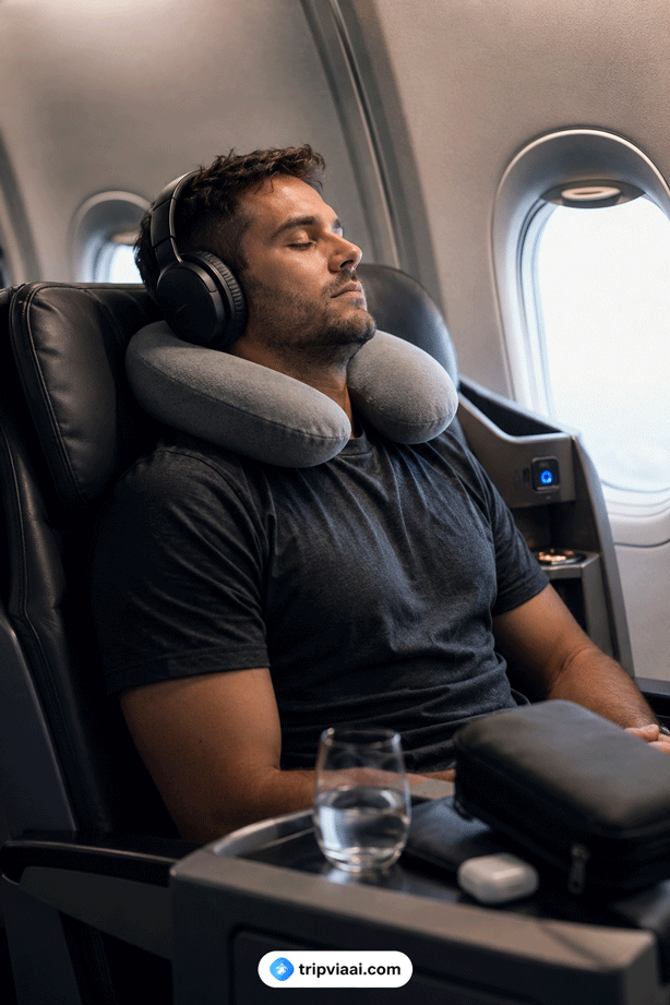 Comfortable Long Flight Travel Setup