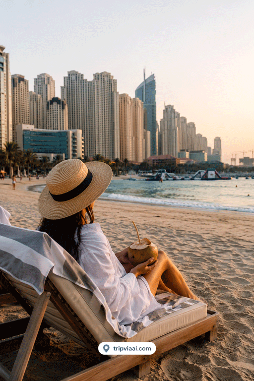Dubai Beach Relaxation with duabi itinerary
