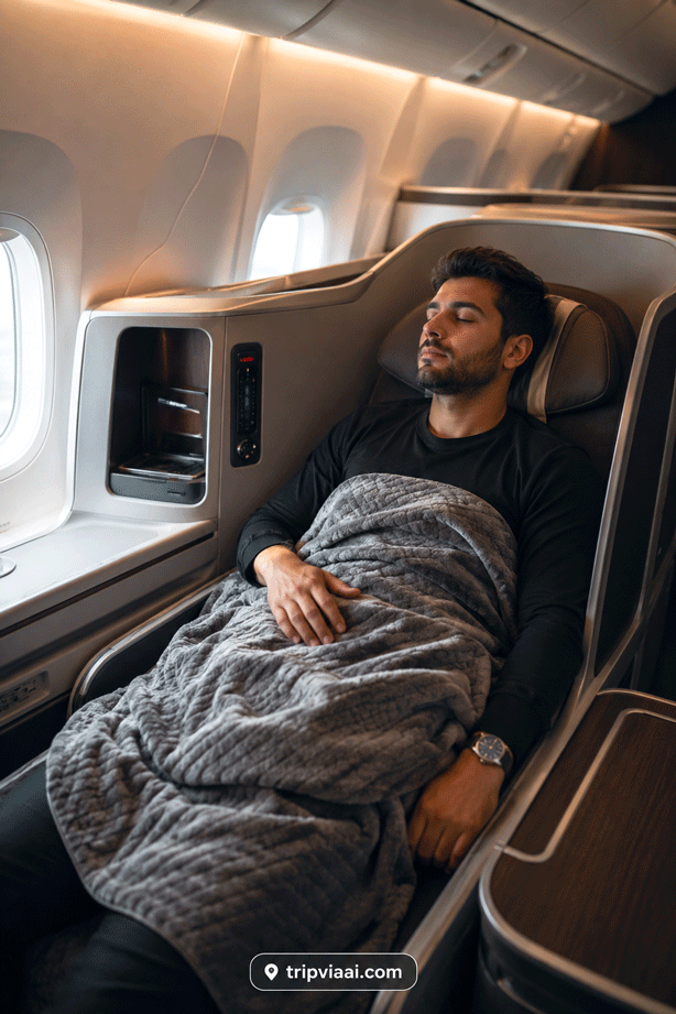 Relaxing in first class comfort