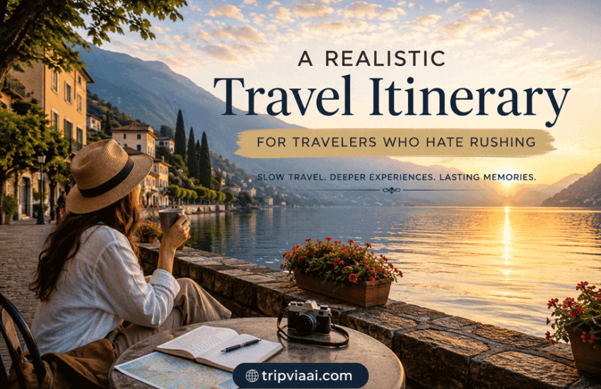Realistic travel itinerary for travelers who hate rushing and prefer slow travel experiences