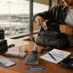 can you bring medicine on a plane traveller packing prescription medicine in carry-on luggage before airport security