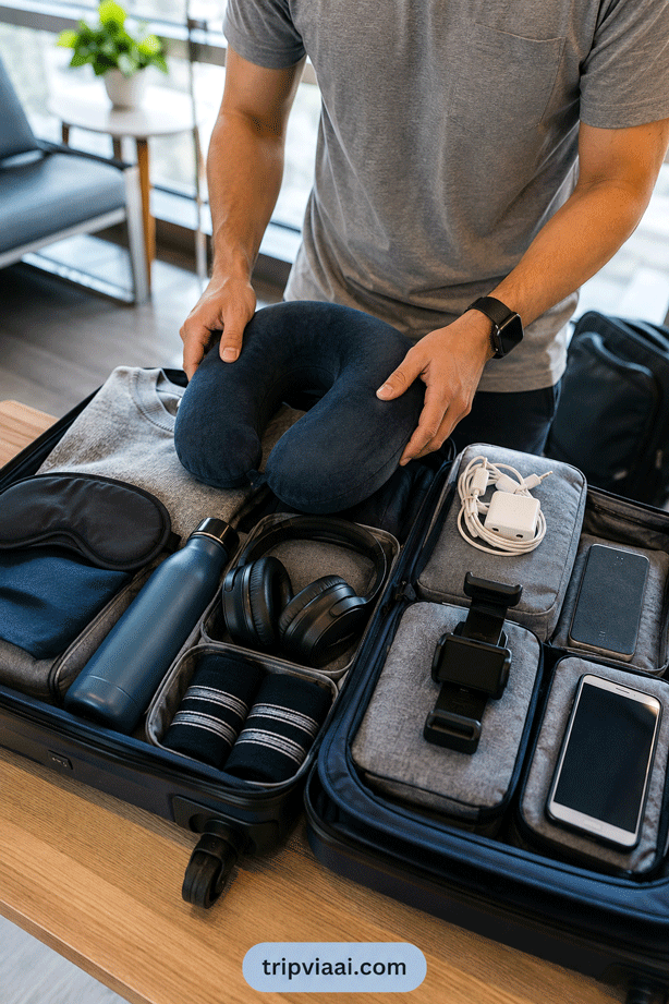 Comfort Essentials Packed Inside a Well-Organized Carry-On Bag