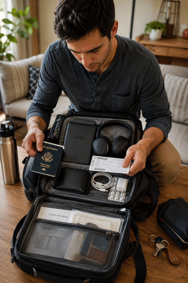 Final Carry-On Bag Check Before Leaving for the Airport