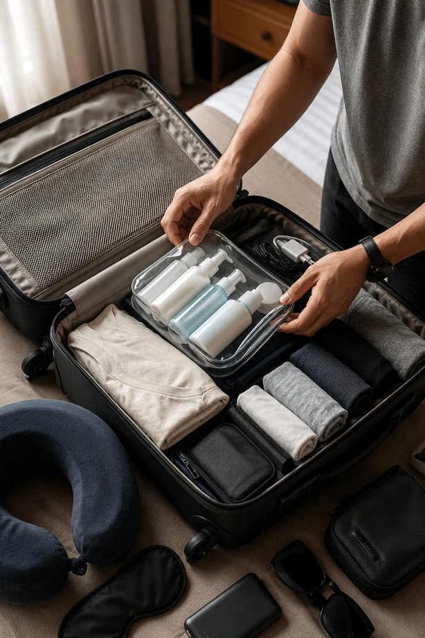 Packing Airline-Approved Toiletries and Extra Clothing in a Carry-On Bag