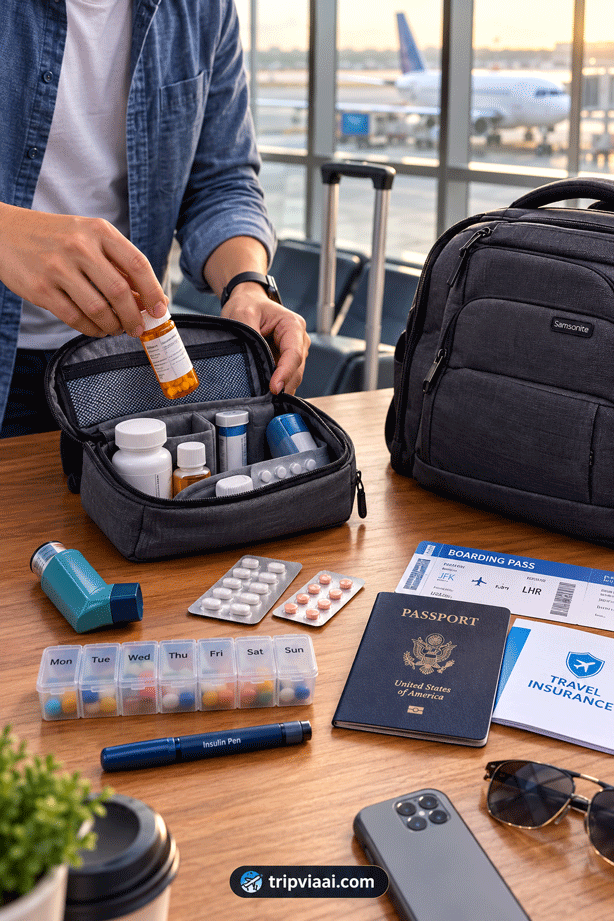 Traveller Packing Prescription Medicine Before a Flight