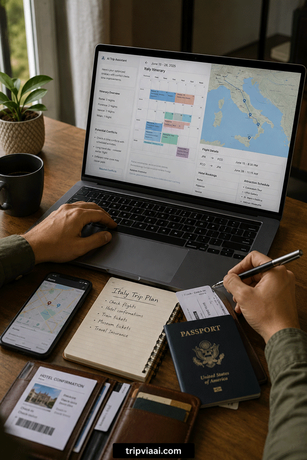 AI Reviewing a Complete Travel Plan for Problems