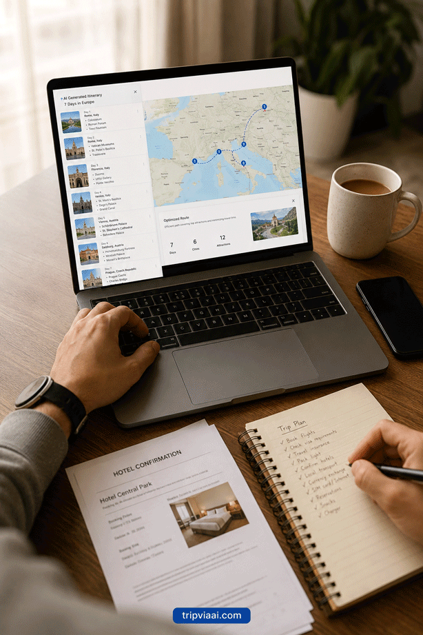 AI Reviewing and Improving a Travel Itinerary