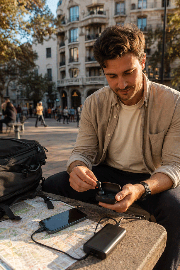 Keeping AI Translation Earbuds Charged During a Long Travel Day